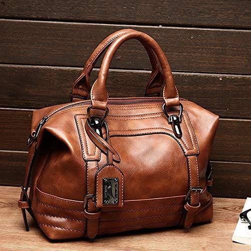 Women Leather Fashion Ladies Messenger Handbag Shoulder Bag Tote Satchel Purse Brown, Brown - Image 7