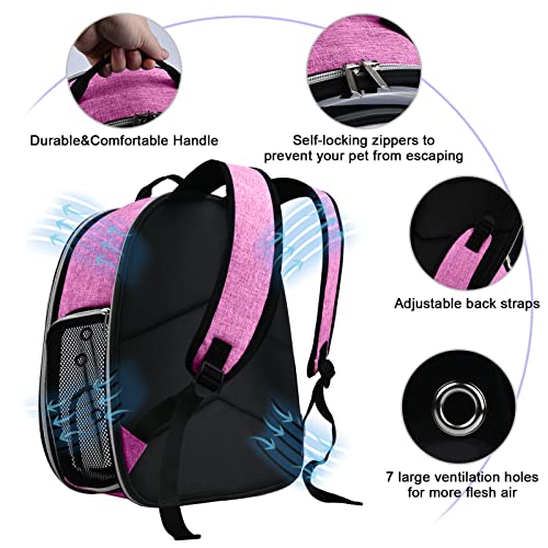 BAGLHER-Cat-Carrier-Backpack-Bubble-Fit-Up-to-18-Lbs-Airline-Approved-Dog-Backpack-Carrier-for-Small-Pets-Puppies-Dogs-Bunny-Space-Capsule-Dog-Carrier-Backpack-for-Travel-Outdoor-Hiking-Pink