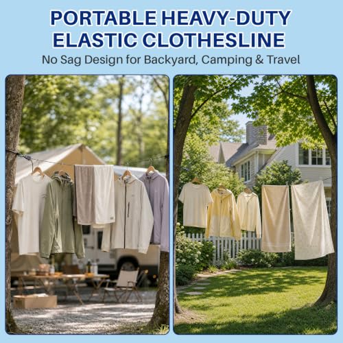 Retractable Portable Travel Clothesline Camping Laundry Line with 12 Clips - image 7