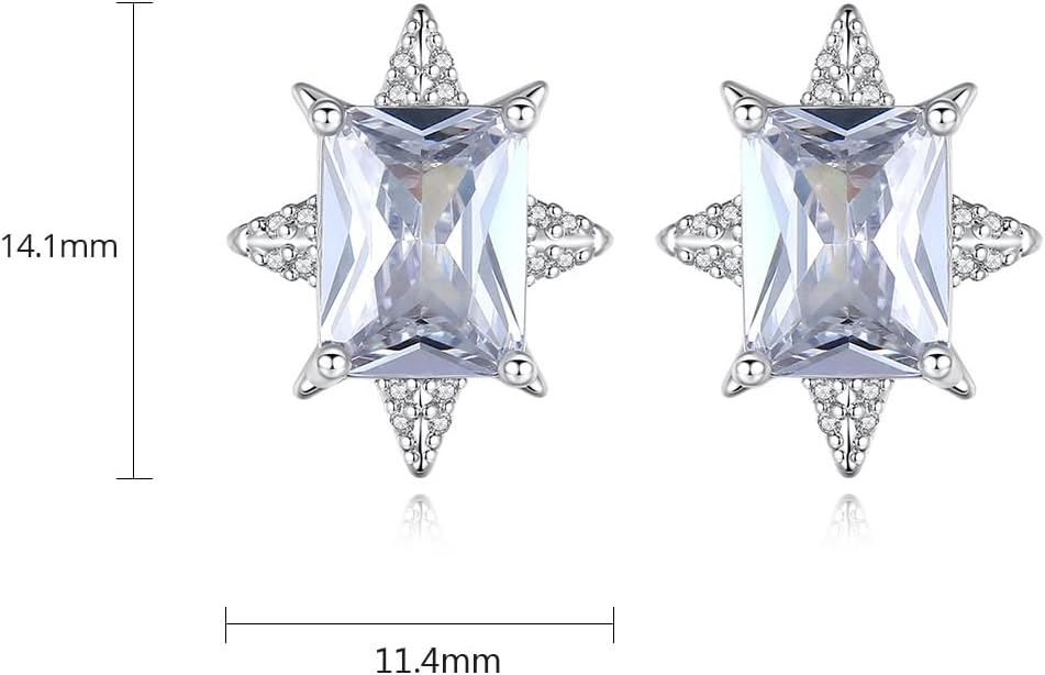VVS1 Clarity Moissanite Earrings in 14K Gold, Pentagon Star/Flower Design, Ideal Christmas & Birthday Gift for Women and Girls