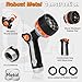 BIBURY Garden Hose Nozzle Sprayer, Heavy Duty Metal Spray Nozzle with 10 Spray Patterns, High Pressure Hand Sprayer with Thumb Control On Off Valve for Watering Plants, Lawns, Car & Pet Washing