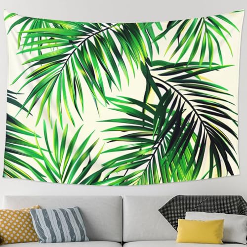 Tapisserie murale grand format imprimé palmier tropical vert 229x152