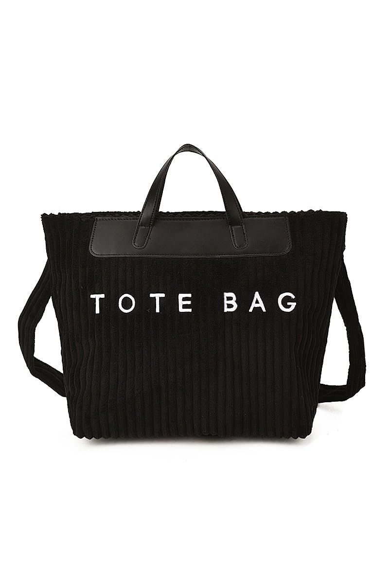 Women Soft Corduroy Tote Bag Stylish Top Handle Bag Casual Daily Purse Trendy Shoulder Crossbody Bag Handbag