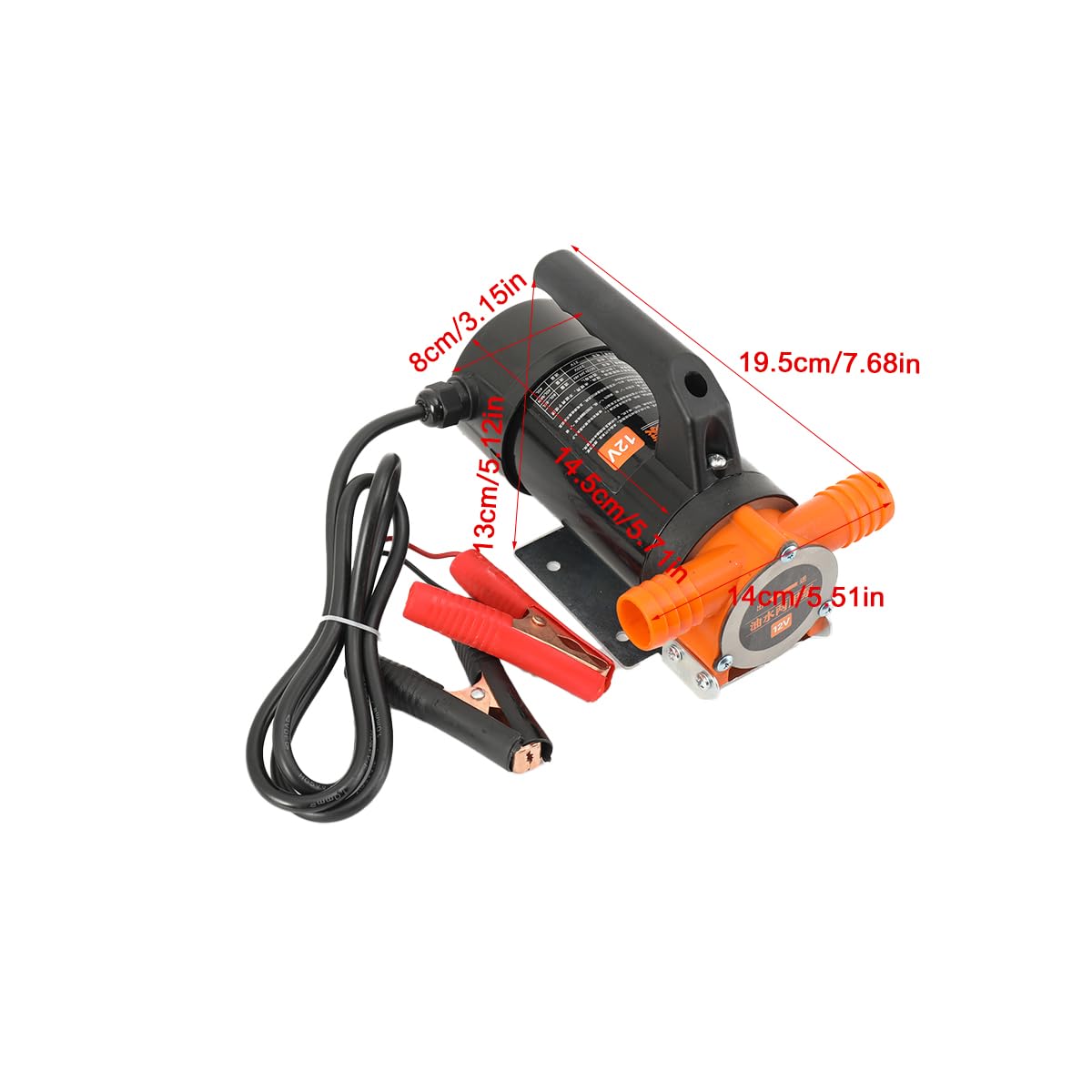 Dieselpumpe 12V 380W Ölabsaugpumpe Ölpumpe Absaugpumpe Kraftstoffpumpe Ölwechsel Selbstansaugend Ölförderpumpe für eine Autobatterie Heizölpumpe zum Motoröl Heizöl für Motorrad Auto, 60L/Min