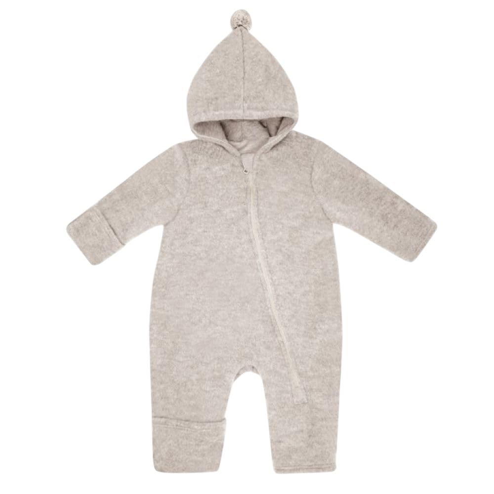 maximo GOTS BABY-Overall, Wollfleece Reißverschluss, Jersey, Pompon Wollfleece