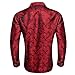 Barry.Wang Men's Silk Shirts Button Down Red Dress Shirt for Men Paisley Floral Long Sleeve Cowboy Casual Mexico Shirts