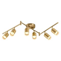 Bojim 6 Light Gold Track Lighting Kit Modern LED Track Lighting Fixtures Ceiling Flexibly Rotatable LED Light Head