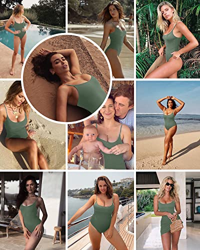 Image of Narecte Sexy One Piece Bathing Suit for Women Tummy Control High Cut One Piece Swimsuit Womens