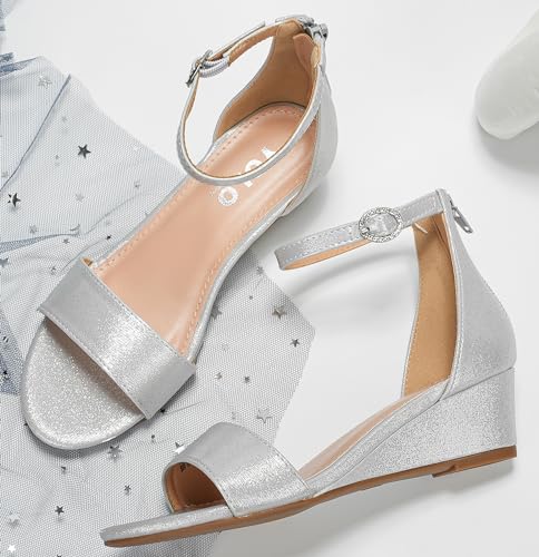 Girls High Heels Sandal for Girls Open Toe Ankle Buckle Strap Dress Shoes for Little Big Kids in Wedding Party Block Chunky Pump Sandals Chunky Pump Sandals3