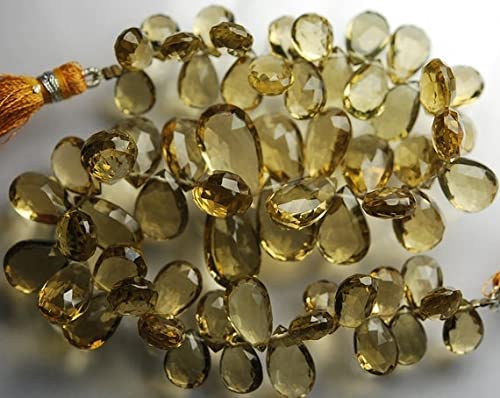 Briolettes de quartz miel en poire facettée de 11-20mm pour enfiler sans effort