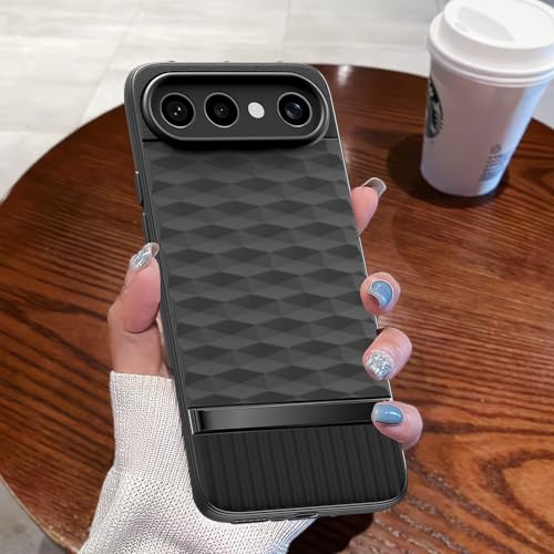 Image of Pikkme Back Cover for Vivo X300 FE 5G Camera Protection 3D Hexa Cube Design Silicone Protective Bumper Case (Black)