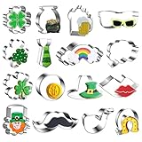 St. Patrick's Day Cookie Cutter Large Set Irish ,16 Pcs Stainless Steel, Four Leaf Clover ( 2 ) ,...
