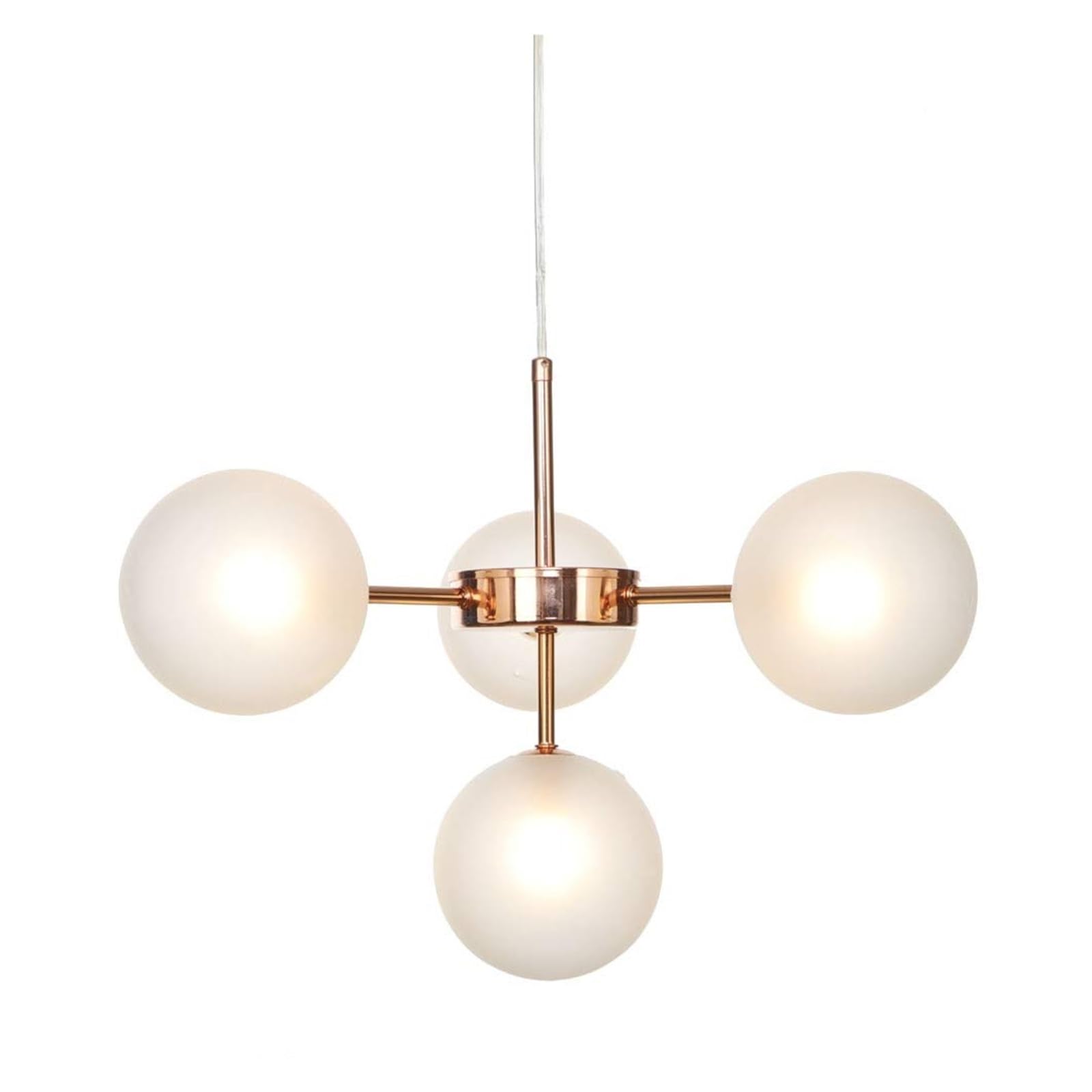 LYMSXAZOU Chandelier Glass Globe Chandeliers-Modern Kitchen Island Ceiling Light Fixture Bedroom Study Hanging Lighting Device (Color : Rose Gold)