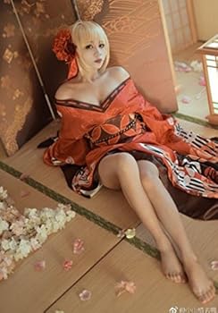 Amazon.co.jp: コスプレ衣装 FGO Fate/Grand Order ネロ・クラウディウス 風 花魁風華麗振袖着物 髪飾り付き : ホビー