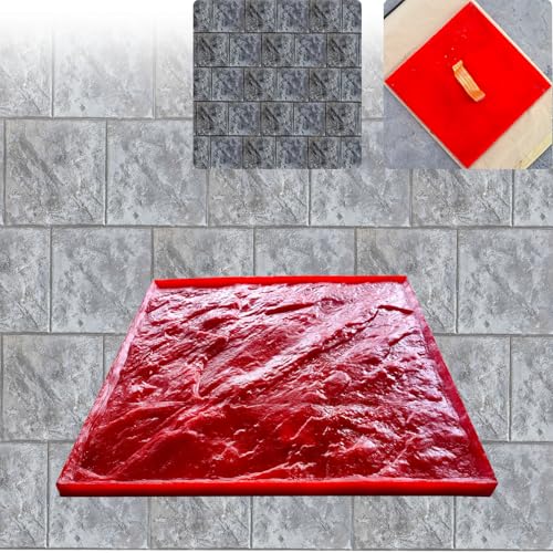 Concrete Stamps Mat, Stone molds for concrete, Concrete Texturing Skin Polyurethane Stamp Stone Tile Texture Mat, Slate floor Imprint Seamless Stamp Concrete Molds (15.7 x 15.7 in, Checkered Pattern)