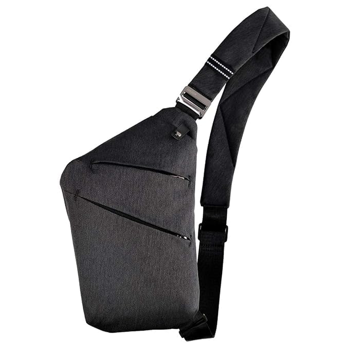 Anti Theft Crossbody Bag for Men Women - Slim Sling Bag Crossbody Shoulder Bag for Travel Hiking Sport Casual, Gray - Lightweight Nylon, Small, Gray - Lightweight Nylon-image-21