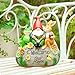 Afirst Solar Garden Outdoor Statues Solar Lawn Decor Frog Rabbit Gnome Reading on Welcome Statue Outdoor Figurines with Solar Lights for Patio Balcony Yard Ornament Outdoor Decor Gift
