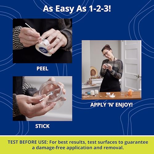Image of Glue Dots, Candle Dots, Double-Sided, Permanent, 1 /2 inch, 300 Dots, Heat-Resistant Adhesive, DIY Candle-Making, Secure Candle-Wick, Liquid Hot Glue Alternative, Clear