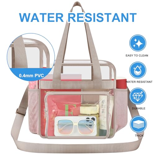 Image of Busiuw Clear Bag for Stadium Events, Stadium Approved 12x12x6 Clear Tote Bag for Sport Fan, Work Concert Travel