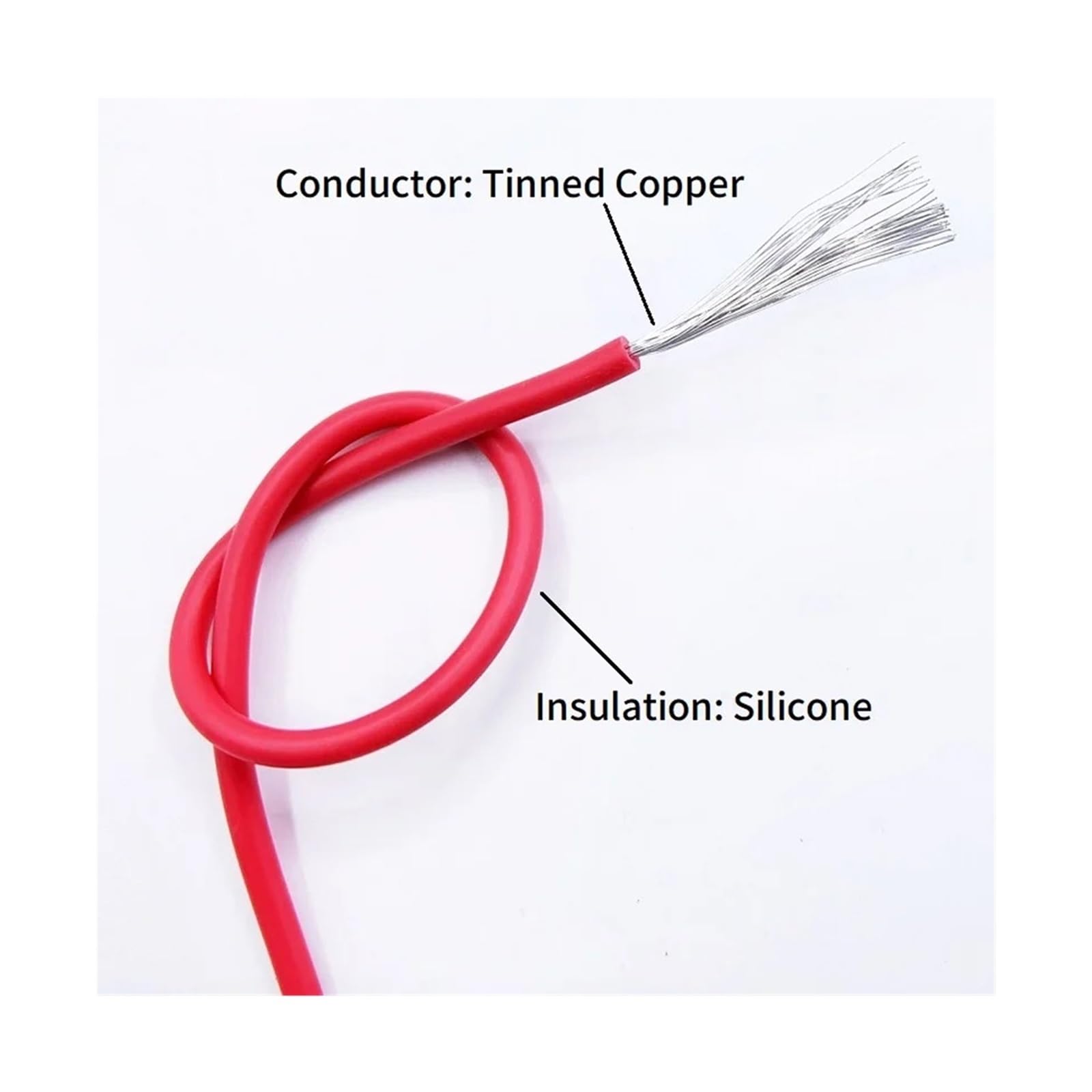 Cable de Cobre de 10M 32 30 28 26 24 22 20 18 16 14 12 10 AWG Cable electrónico LED Flexible Aislado UL3239 de Silicona Suave 3KV (Color : Blue, Size : 10M_12AWG)