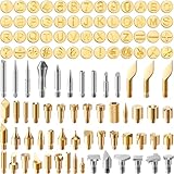 105 Pieces Wood Burning Tip Pyrography Wood Burning Tip Set Including Letter Number Symbol Wood Burning Tip for Wood Burner DIY Embossing Wood Burning Carving Crafts