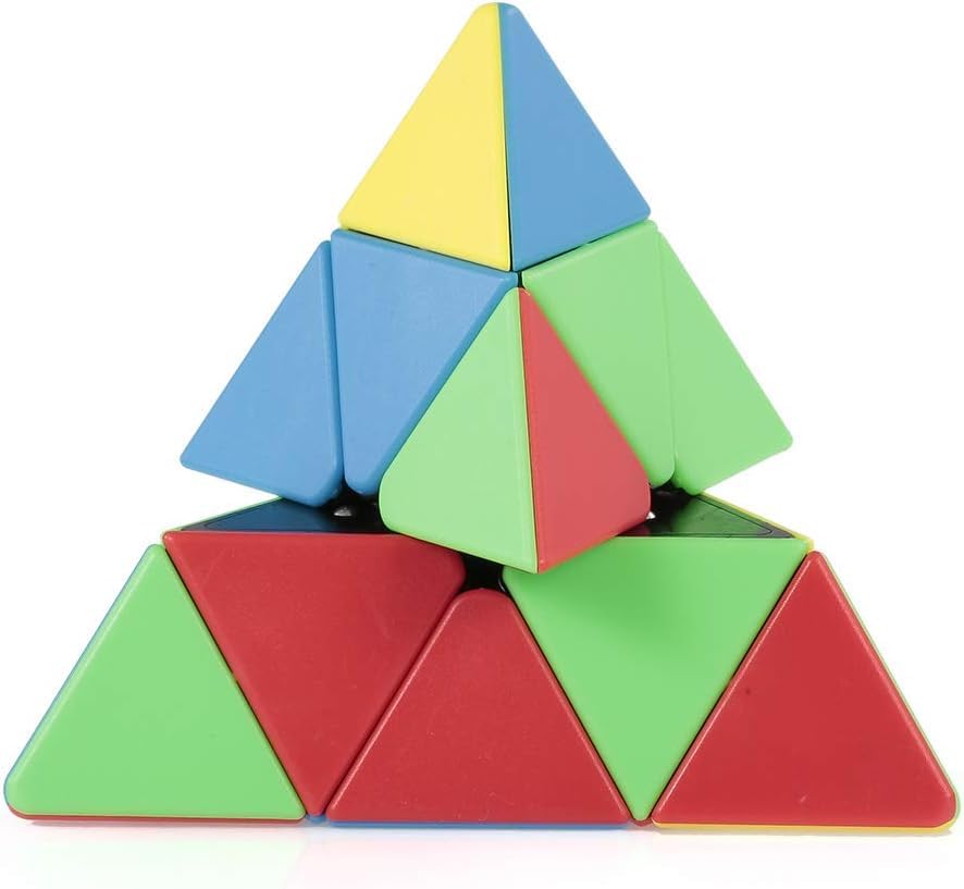 Image of HAWKISTER Kid Qiyi Pyramid Stickerless Magic Cube Mofangge Qiming Pyramid Stickerless Speed Cube