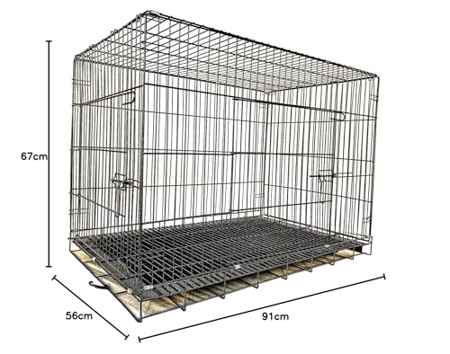 Image of Dog Trust Dog Cage Powder Coated Black Color Rust Proof Metal Folding Kennel Suitable for Large Size Breeds (36 inch Black cage)
