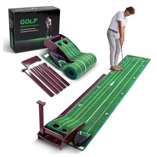 ChieFinch Golf Putting Mat for Indoors - Putting Green with 3 Tracks & Automatic Ball Return, Golf Training Equipment for Mini Game & Golf Pratice at Home or in Office, Gift for Golfer Lovers