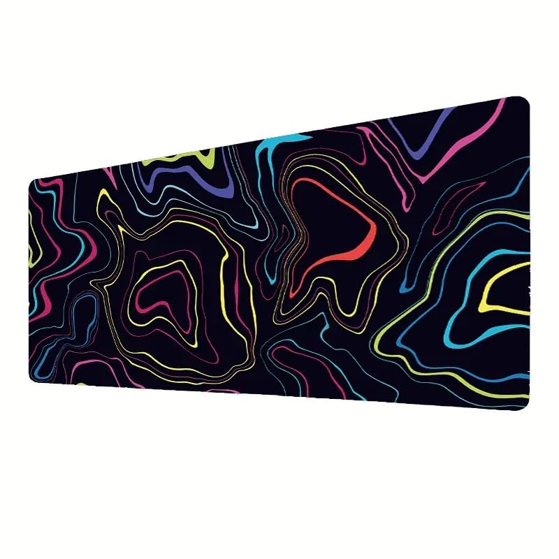 Image of Saco XXL Gaming Mouse Pad for PC - Large Desk Mat 900x400x3mm, Extended Non-Slip Rubber Base, Waterproof Surface, Topographics Design, Big Keyboard Mouse Pad for Office & Home Setup