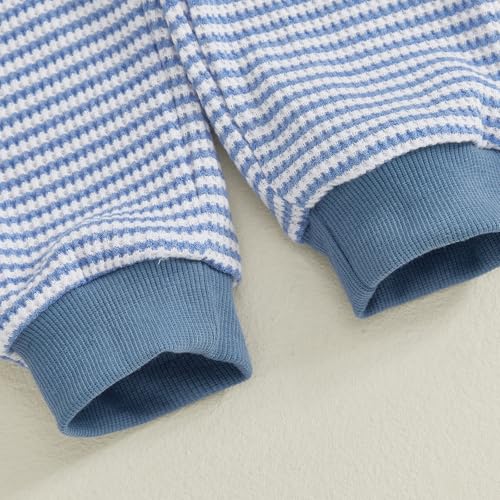 Image of VISGOGO Baby Boy Clothes Toddler Fall Winter Outfit Sweater Toddler Boy Striped Clothes 6 12 18 Months 2 3T 4T Pant Set