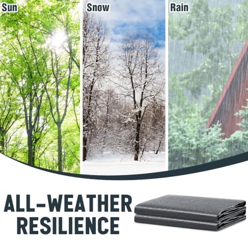 Image of 2 Pack 8 x 10 ft 5.5 Mil Tarps Heavy Duty Waterproof Tarp Multi Purpose Tent Cover for Home Boats Cars Camping Patio Furniture Roof Emergency Rain Protective Cover, Grey