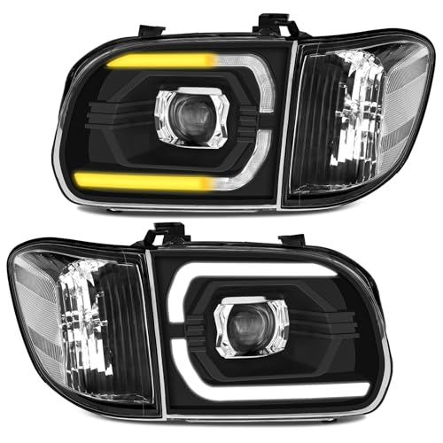 ELH 500% Brighter DRL LED SEQ Projector Head Lamps Assembly Fit For 2005 2006 Toyota Tundra Headlight 05 06 07 Sequoia Pickup Double/Crew Cab