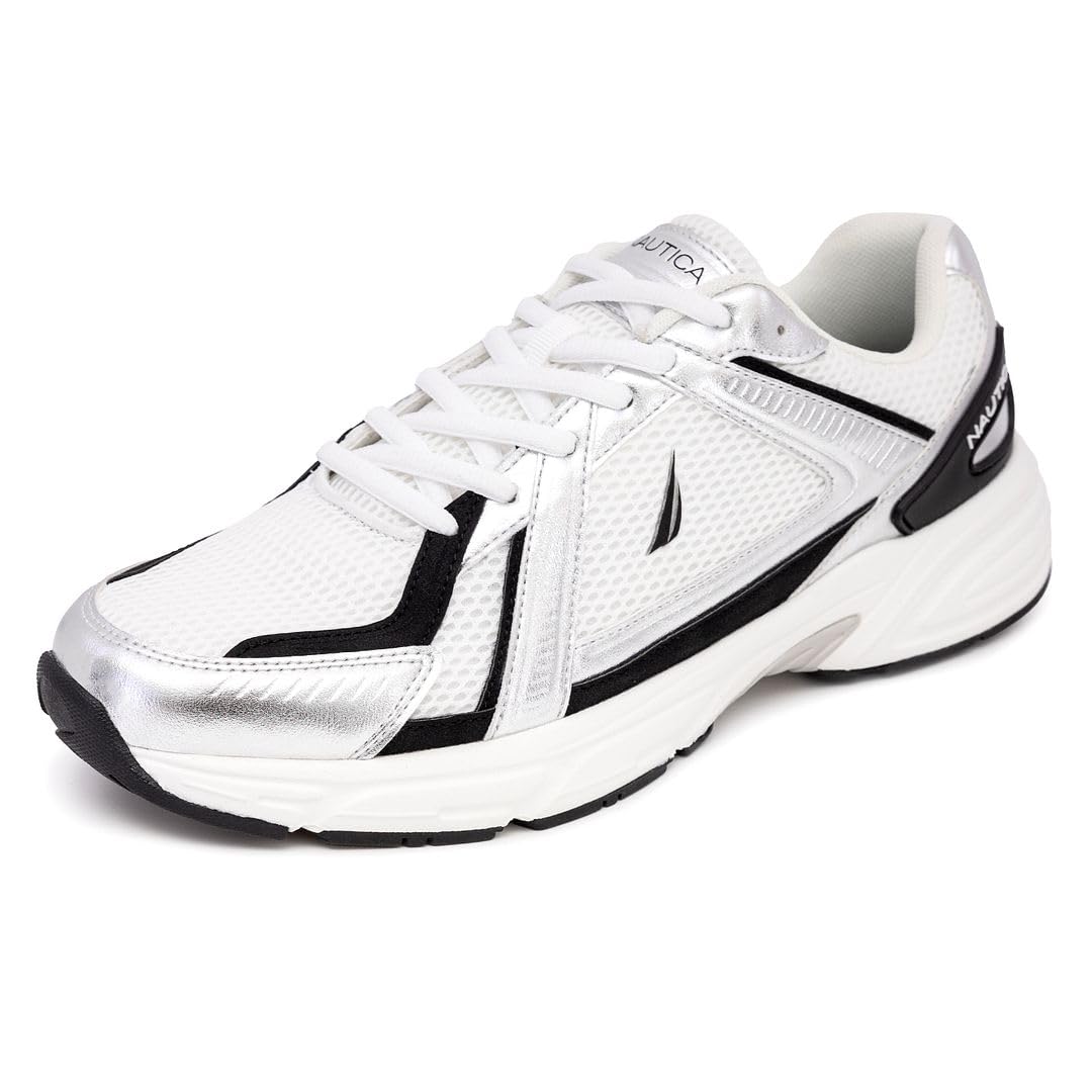 Nautica Mens Running Sneakers Sport Fashion Lace-Up Athletic Soft Shoes for Gym Tennis Men Cushioned Breathable Lightweight Comfortable