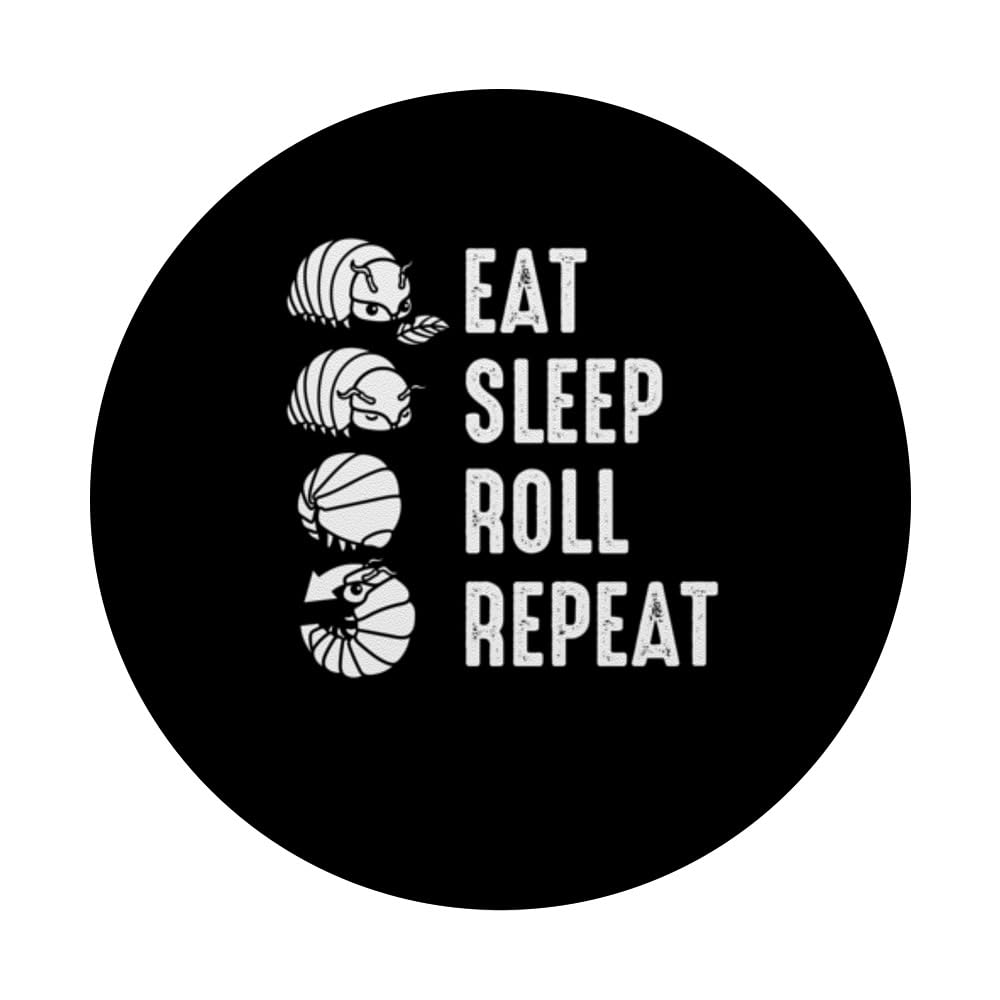 Funny Isopod Roly Poly Pill Bug Rollie Pollie Insect Art PopSockets Adhesive PopGrip, Black - Image 3