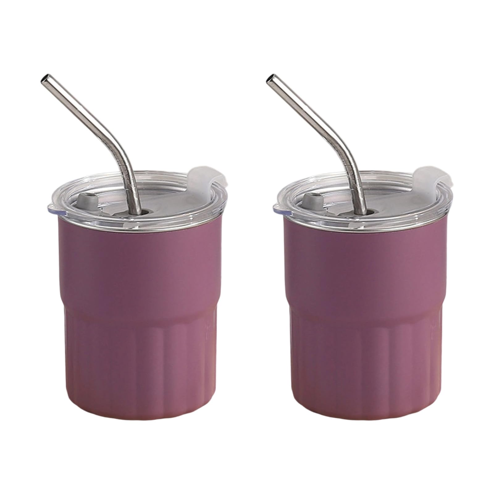 our fave Of 2 Stackable 304 Stainless Steel Cups Coffee Mugs Cold Water Glasses with Straw and Lid Drinkwares for Milk Travel Friendly Coffee Cups