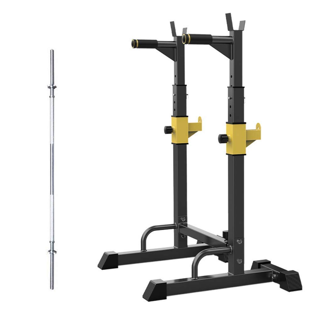 Barbell Rack Squat Stand Adjustable Bench Press Rack Pull Up Bars, Rack Squat Bench Press Multifunctional Shelf Barbell Rack Dip Stand Barbell Stand Weight Lifting Rack Fitness Squat Rack Home