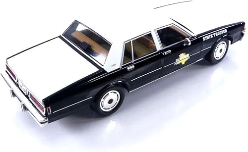 Miniatura 5 de Greenlight 1987 Chevrolet Caprice Policía Blanco y Negro Departamento de Seguridad Pública de Texas - Colección Artesanal de Trooper Estatal 118