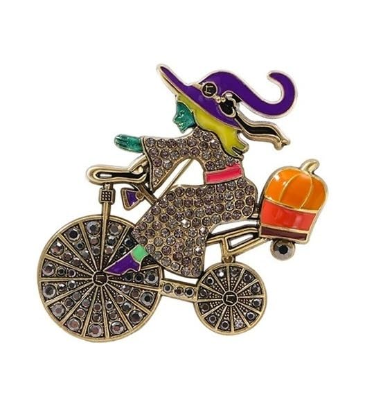 Image of Christmas Brooch Pins Crystal Christmas Tree Snowflake Jingle Bell Reindeer Enamel Brooches Holiday Party Gift for Women