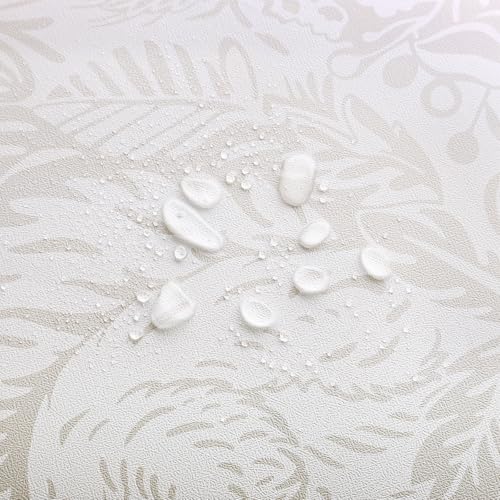 Micpolo LM867 Wallpaper Peel And Stick Boho White And Beige Wallpaper Cream Contact Paper For Cabinets Self Adhesive Removable Wallpaper For Bedroom Bathroom Kids Nursery Wallpaper Wall Decor 16.1 Inchx118 Inch thumb #5