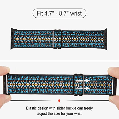 Image of 4 Pack Stretchy Solo Loop Compatible with Apple Watch Bands 38mm 40mm 41mm 42mm 44mm 45mm 46mm 49mm Women Men, Sport Nylon Elastic Straps Wristbands for iWatch Series 11 10 9 8 7 6 5 4 11 Ultra /SE 3 2