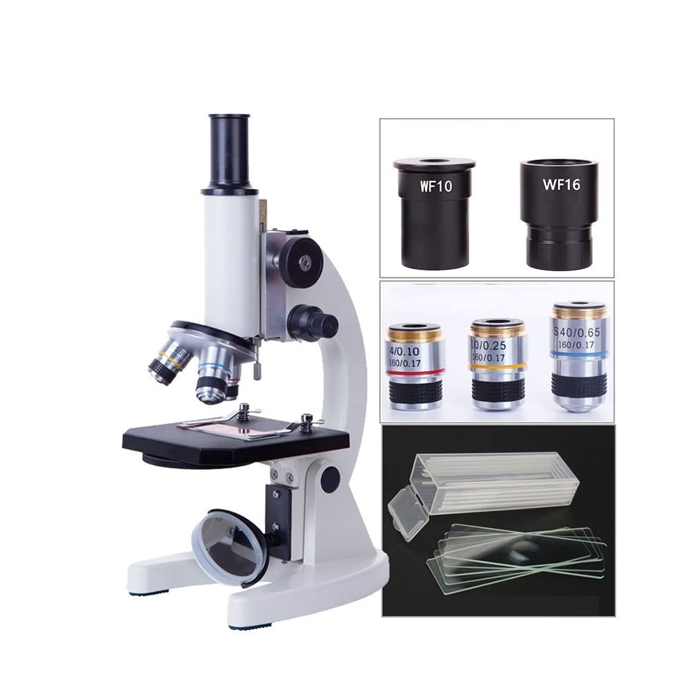 Accesorios para Microscopios 640X Estudiante Microscopio Biológico Cría Biología Monocular Profesional Microscopio con Espejo Durabilidad Y Rendimiento Confiable
