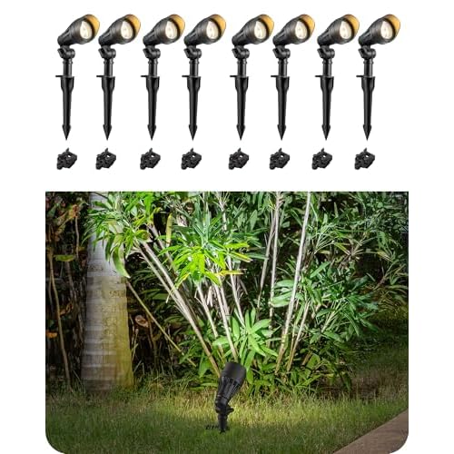 EDISHINE Low Voltage Landscape Lights, 3.2W 12V ACDC 240LM Low Voltage Spotlight, CRI 80 & Beam Angle 35°, 3000K, Aluminum Housing Outdoor Landscape Lighting for Trees, Yard, Garden, Houese