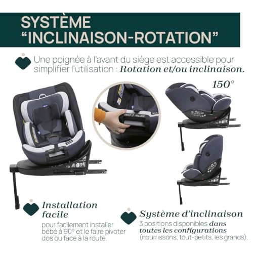 Siège auto de 0 à 12 ans Chicco Everone I-Size Isofix sûr - 4