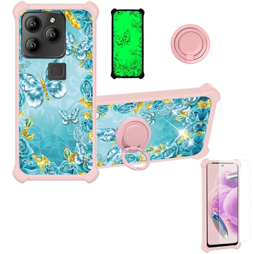 Custodia Comaptibile per Safaricom Neon Ultra 2 Case con 9H HD Vetro Temperato Cover Supporto PC + Silicone JSF-YHD