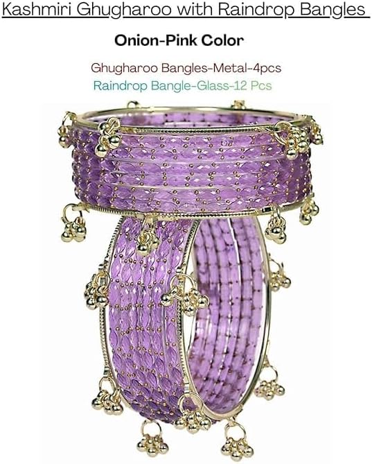 Kashmiri Ghungroo glass Bangles set Viral Raindrop Multi Set for Women and Girls Set of 16 Pcs Dark Green image 2