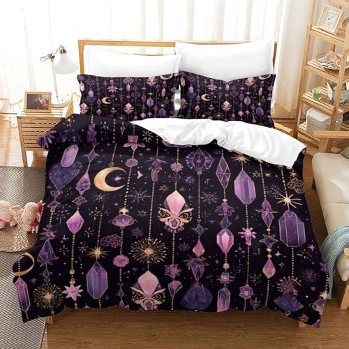 Housse de couette protéa 260x220 cm en microfibre imprimée 3D - 3