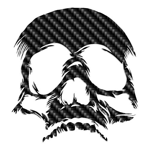 Image of Skull Bones Skeleton - Vinyl Decal Sticker - 12 inch x 12.75 inch - Carbon Fiber