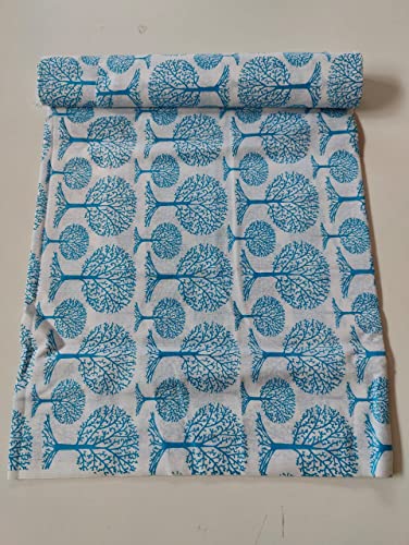 Image of Floral Printed Cotton Fabric Cloth Hand Block Print Fabric Women Material Running Jaipuri Hand Block Printed Women Dress Material Kurtis Natural 44 inch Inches Width 2.5 Meter (Pattern 28)
