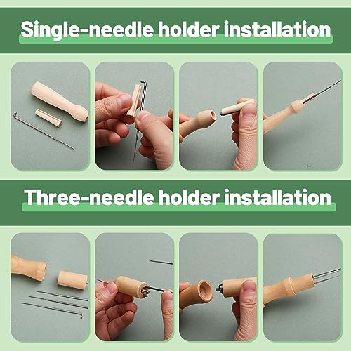 Image of Yizzvb Needle Felting Tools, 4 Sizes Felting Needles with Needle Bottle Felting Tool Holders, Complete Needle Felting Tools Kit Needle Felting Supplies for Beginner Professional (Pack of 3)
