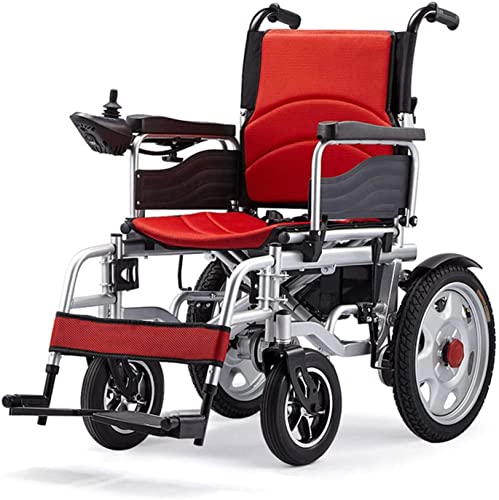 MOLVUS 2021 折りたたみ式電動車いす - リモコン 250 * 2 W 電動車いす 軽量 電動式 電動機 車椅子 移動補助 赤